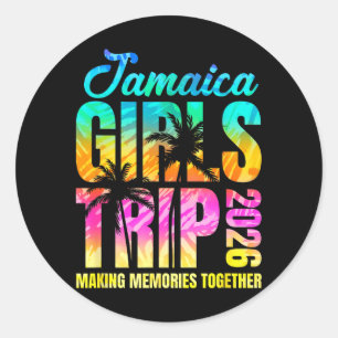 Jamaica Meisjesreis 2026 Vakantie Weekend Matching Ronde Sticker