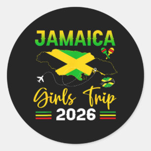 Jamaica Meisjesreis 2026 Zomer Vakantie Reis Vrouw Ronde Sticker