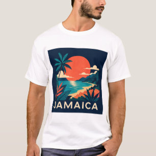Jamaica Modern Geometrisch Reis Kunst T-Shirt