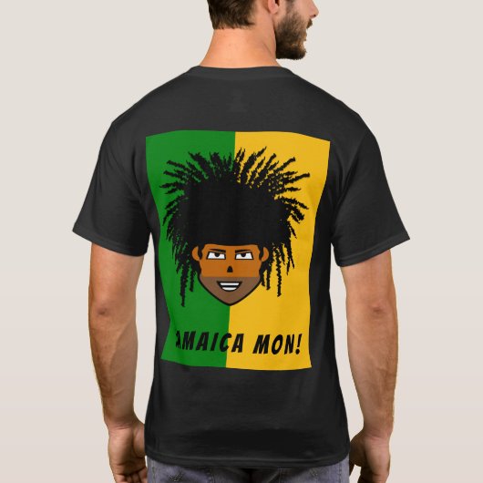 Jamaica Mon Mannen Basic Dark T-Shirt (Achterkant)