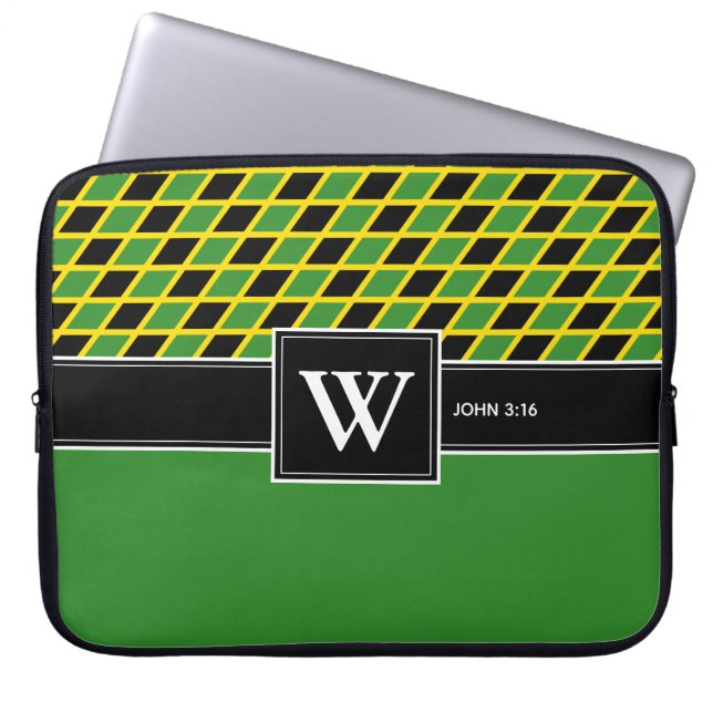 JAMAICA Monogram Christelijke Scriptlaptop Laptop Sleeve (Voorkant)