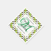 JAMAICA Monogram Huwelijksfeest Papier Custom Servet (Hoek)
