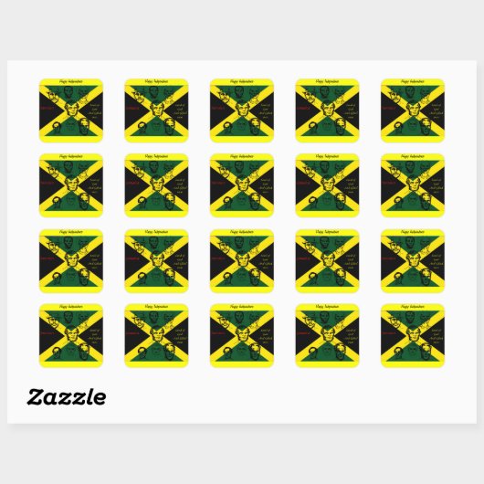 jamaica nationale held vierkante sticker (Vel)