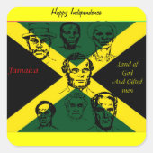 jamaica nationale held vierkante sticker (Voorkant)