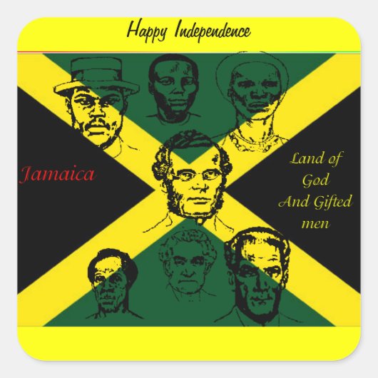 jamaica nationale held vierkante sticker (Voorkant)
