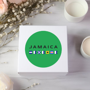 Jamaica Nautische Maritieme Zeilvlaggen Ronde Sticker