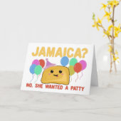 Jamaica? Nee, ze wilde een Patty - Grappig Jamaica Kaart (Gele Bloem)