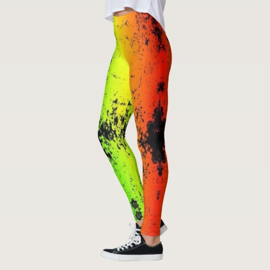 Jamaica Neon Rasta Colors Grunge Distress Leggings (Links)