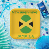 Jamaica nieuw begin papieren bordje (Feest)