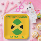 Jamaica nieuw begin papieren bordje (Feest)