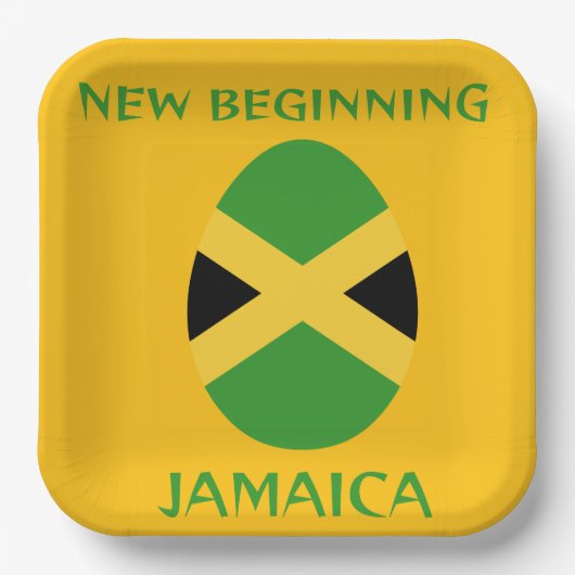 Jamaica nieuw begin papieren bordje (Voorkant)