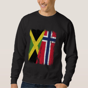 Jamaica Noorwegen Half Vlag Jamaicaanse Noorse Afk Trui
