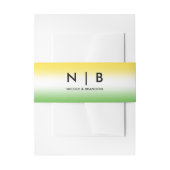 Jamaica Ombre Jamaicaanse Kleuren Monogram Bruilof Uitnodigingen Wikkel (Voorkant Voorbeeld)