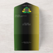 Jamaica Ombre Jamaicaanse Vlag Hart Foto Bruiloft All In One Uitnodiging (Buitenkant)