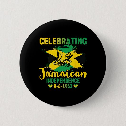 Jamaica Onafhankelijkheid 8-6-1962 Trots Jamaicaan Ronde Button 5,7 Cm (Voorkant)