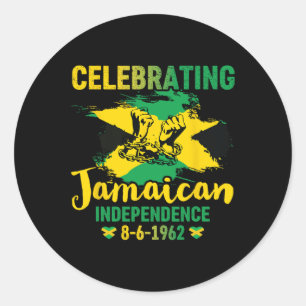 Jamaica Onafhankelijkheid 8-6-1962 Trots Jamaicaan Ronde Sticker