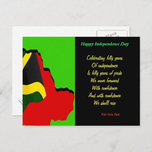 Jamaica onafhankelijkheidsdag briefkaart-opkomst briefkaart (Voorkant / Achterkant)