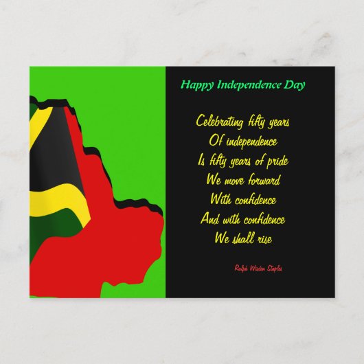 Jamaica onafhankelijkheidsdag briefkaart-opkomst briefkaart (Voorkant)
