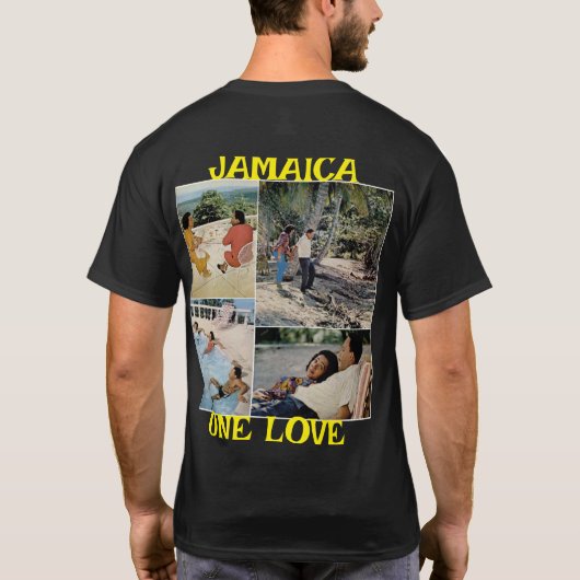 JAMAICA ONE LOVE MLK Basic Donker T-shirt (Achterkant)