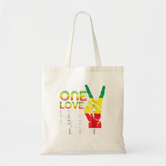 Jamaica One Love Reggae Caribbean Music Pride Fla Tote Bag (Voorkant)