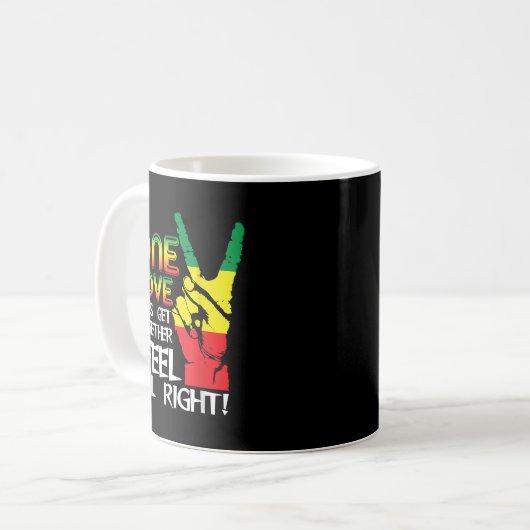 Jamaica One Love Reggae Caribbean Music Pride Flag Koffiemok (Voorkant links)