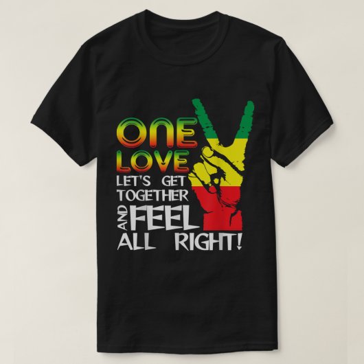 Jamaica One Love Reggae Caribbean Music Pride Flag T-shirt (Design voorkant)