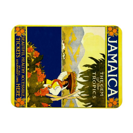 Jamaica, Oude Reisposter Magneet (Horizontaal)