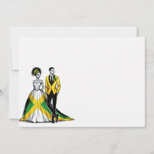 Jamaica paar bruiloft uitnodiging (Achterkant)