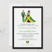 Jamaica paar bruiloft uitnodiging (Voorkant)