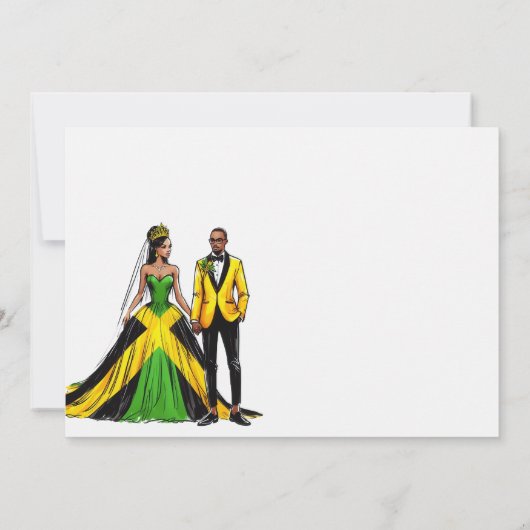 Jamaica paar bruiloft uitnodiging (Achterkant)