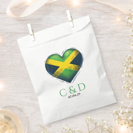 Jamaica Paar Hart Bruiloft Bedankzakje (Geknipt)