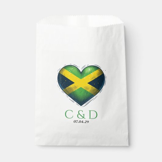 Jamaica Paar Hart Bruiloft Bedankzakje (Voorkant)