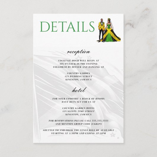 Jamaica Paar Informatiekaartje (Voorkant)