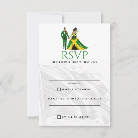 Jamaica Paar RSVP Kaartje (Voorkant)