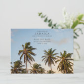 Jamaica Palm Tree Beach Save the Dates Aankondiging (Staand voorkant)