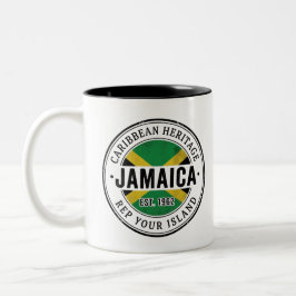 Jamaica Paspoortstempel | Caribische Erfgoed Tweekleurige Koffiemok