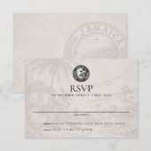 Jamaica Passport Wedding RSVP Kaart (Voorkant / Achterkant)