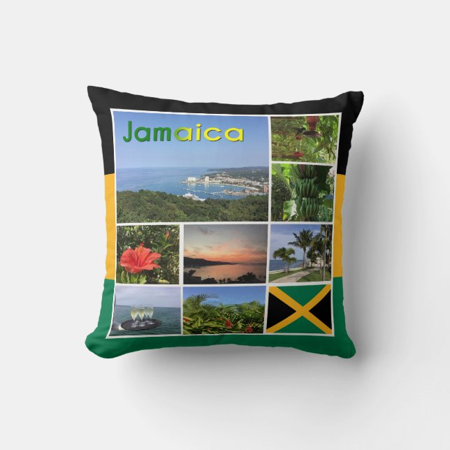 Jamaica Photo Collage Kussen (Voorkant)