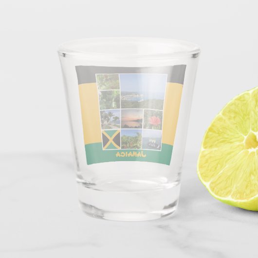 Jamaica Photo Collage Shot Glas (Achterkant)