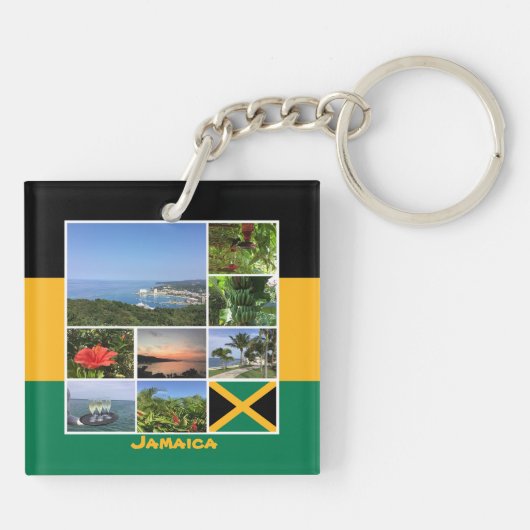 Jamaica Photo Collage Sleutelhanger (Achterkant)