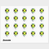 Jamaica Pin Locatie Vlag Ronde Sticker (Vel)