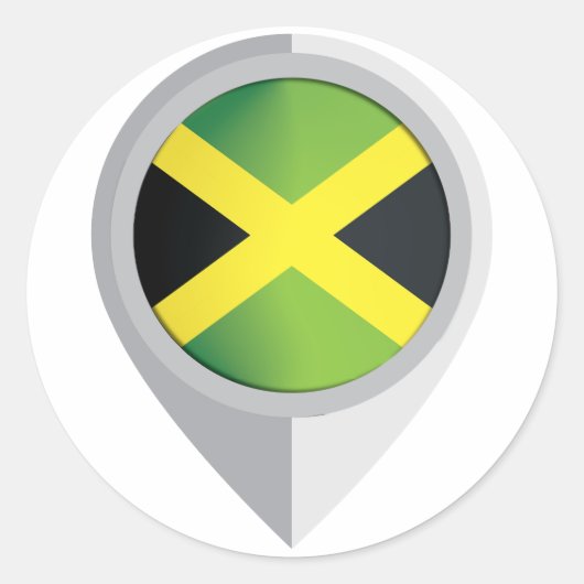 Jamaica Pin Locatie Vlag Ronde Sticker (Voorkant)