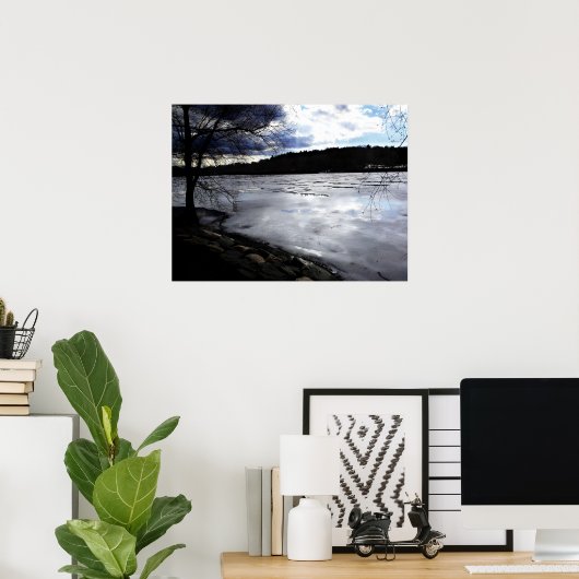 Jamaica Pond, Jamaica Plains, bevroren Poster (Thuiskantoor)