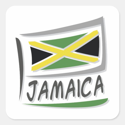 Jamaica Pride X Vlag Vierkante Sticker (Voorkant)