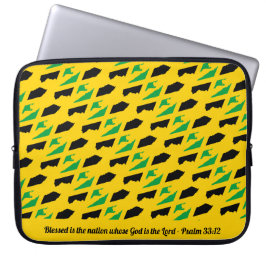 JAMAICA Psalm 33:12 Gele laptop zonder bakken Laptop Sleeve