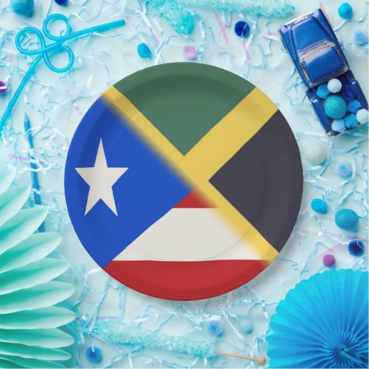 Jamaica Puerto Rico Flag | Jamaicaanse PR-vlag Papieren Bordje (Feest)