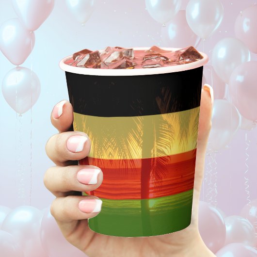 Jamaica Rasta Caribbean Beach Palm Tree Papieren Bekers