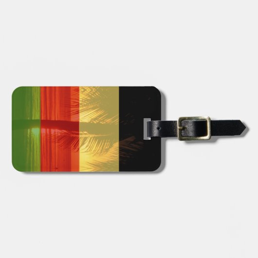 Jamaica Rasta Colors Caribbean Beach Bagagelabel (Voorkant horizontaal)