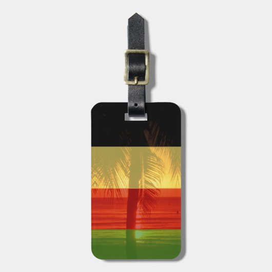 Jamaica Rasta Colors Caribbean Beach Bagagelabel (Voorkant verticaal)