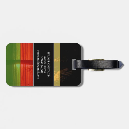 Jamaica Rasta Colors Caribbean Beach Bagagelabel (Achterkant horizontaal)